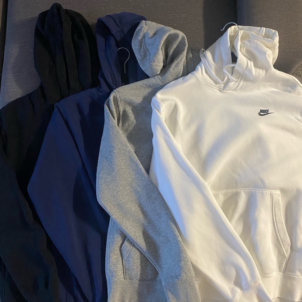 Nike Men's Hoodie Club Fleece - Black, Gray, White, Navy Blue  size Small